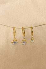 Trio Argolinha Estrelinha De Zircônia Banhado Em Ouro 18k [F027] - Image 2