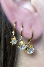 Trio Argolinha Estrelinha De Zircônia Banhado Em Ouro 18k [F027]