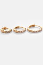 Trio De Brincos De Argolinha Fino Banhado Em Ouro 18k [F027] - Image 2