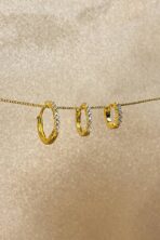 Trio De Brincos De Argolinha Fino Banhado Em Ouro 18k [F027]