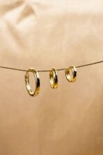 Trio De Brinco Liso Banhado Em Ouro 18k [F027] - Image 2