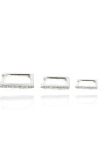 Trio De Argolinhas Quadradas Com Zircônia Em Prata 925 [F027] - Image 2