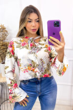 Blusa Crepe Manga Longa Frente Babado [F081] - Image 4