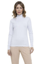 Blusa Manga Longa Crepe Gola Alta [F081] - Image 2
