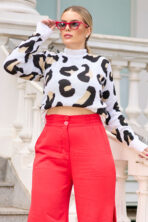 Blusa Tricot Duo Print Manga Longa [F081] - Image 3