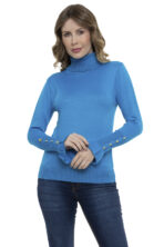 Blusa Tricot Manga Longa Cacharrel Botões [F081] - Image 4