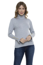 Blusa Tricot Manga Longa Cacharrel Botões [F081] - Image 8