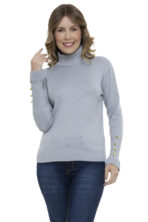 Blusa Tricot Manga Longa Cacharrel Botões [F081] - Image 7