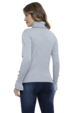 Blusa Tricot Manga Longa Cacharrel Botões [F081] - Image 9
