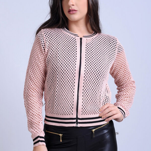 Jaqueta Feminina Bomber Vazada Moda Blogueira Tendência [F081]
