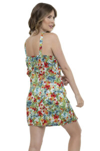 Vestido Curto Viscose Babado Ciganinha Estampado [F081] - Image 3