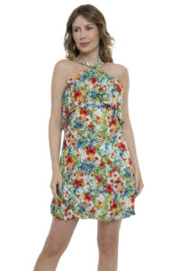 Vestido Curto Viscose Babado Ciganinha Estampado [F081] - Image 2