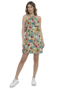 Vestido Curto Viscose Babado Ciganinha Estampado [F081] - Image 4