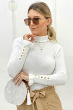 Blusa Tricot Manga Longa Cacharrel Botões [F081] - Image 2