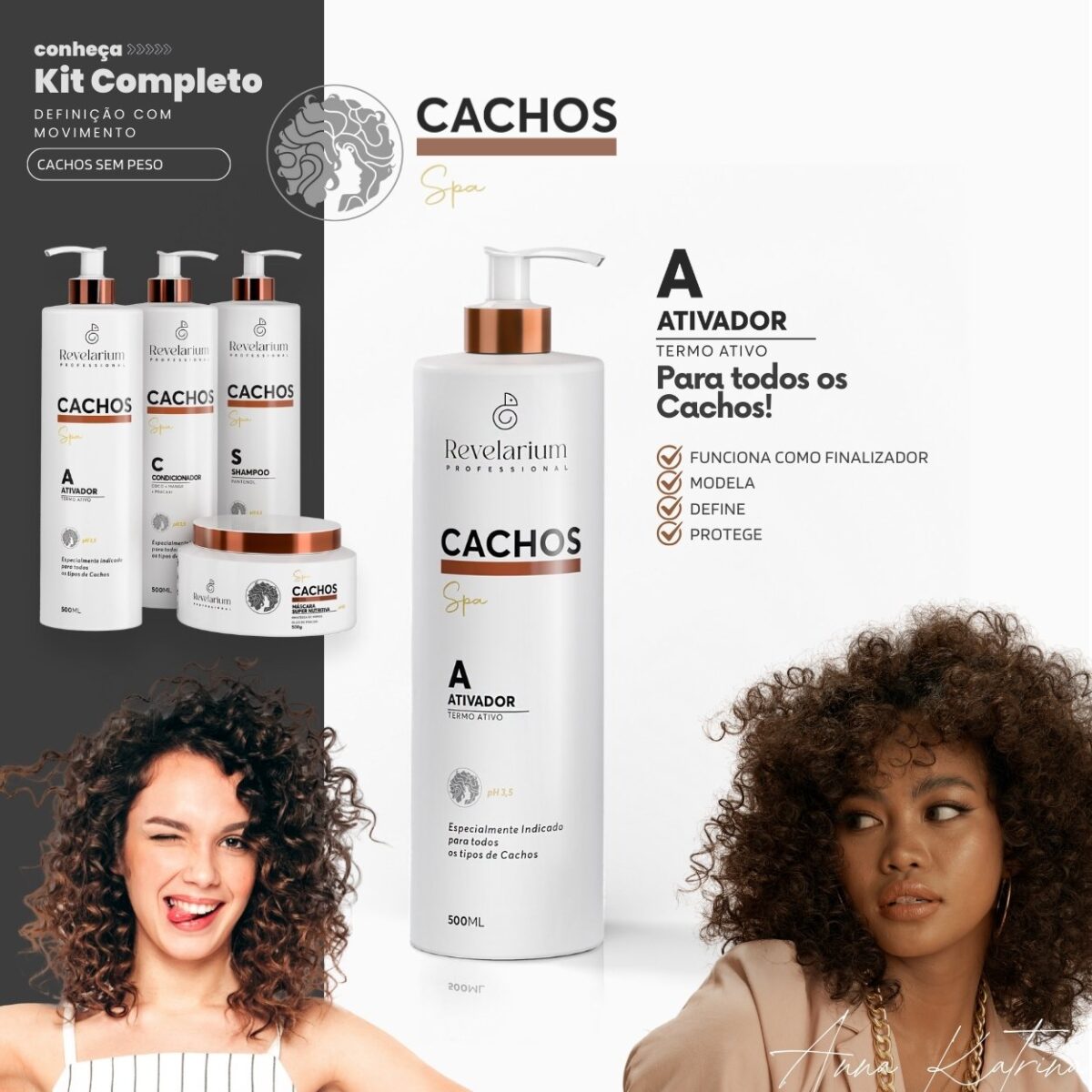 Kit shampoo condicionador mascara e Ativador de Cachos Spa - Revelarium - Image 3