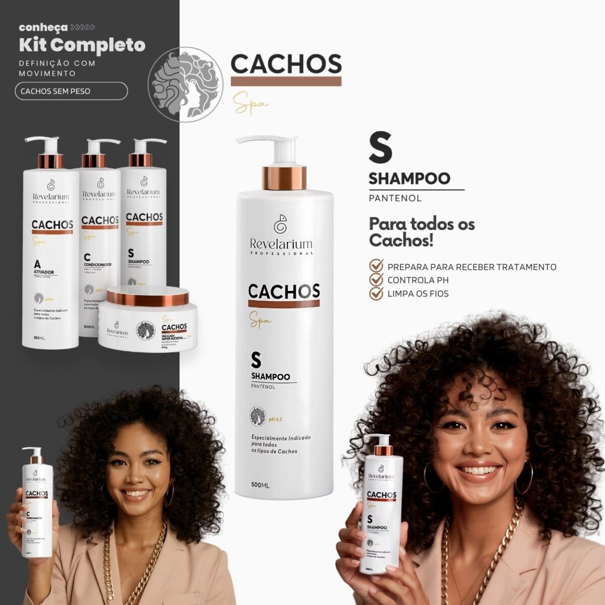Kit shampoo condicionador mascara e Ativador de Cachos Spa - Revelarium - Image 6