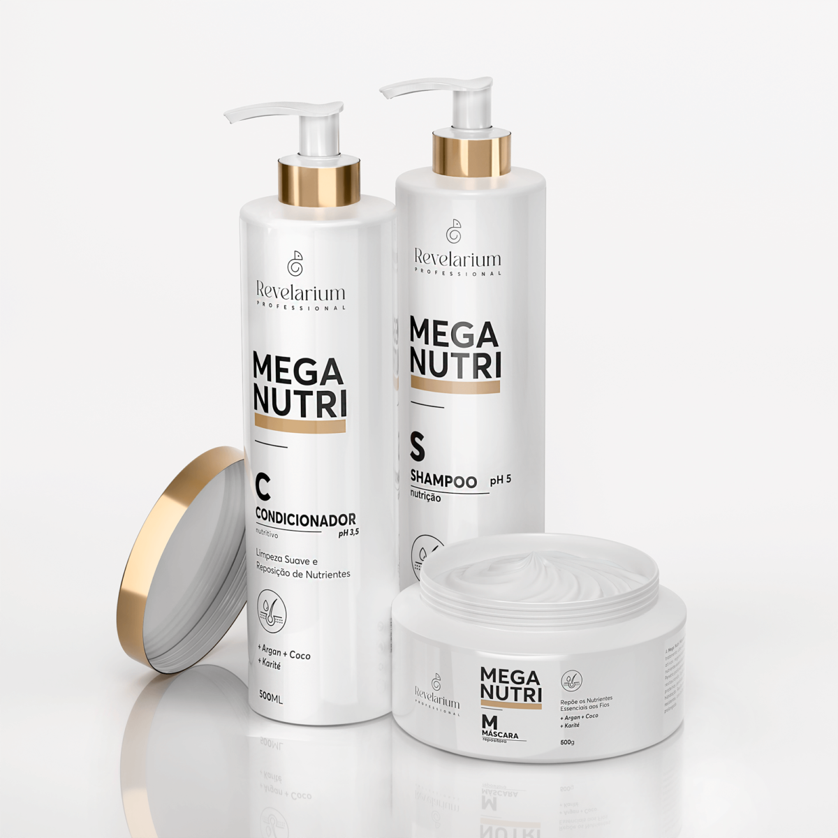 Kit Mega Nutri Shampoo Mascara Condicionador 500ml - Revelarium - Image 1